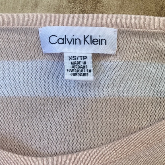 Calvin Klein Striped Shoulder Slit Top - Picture 5 of 7